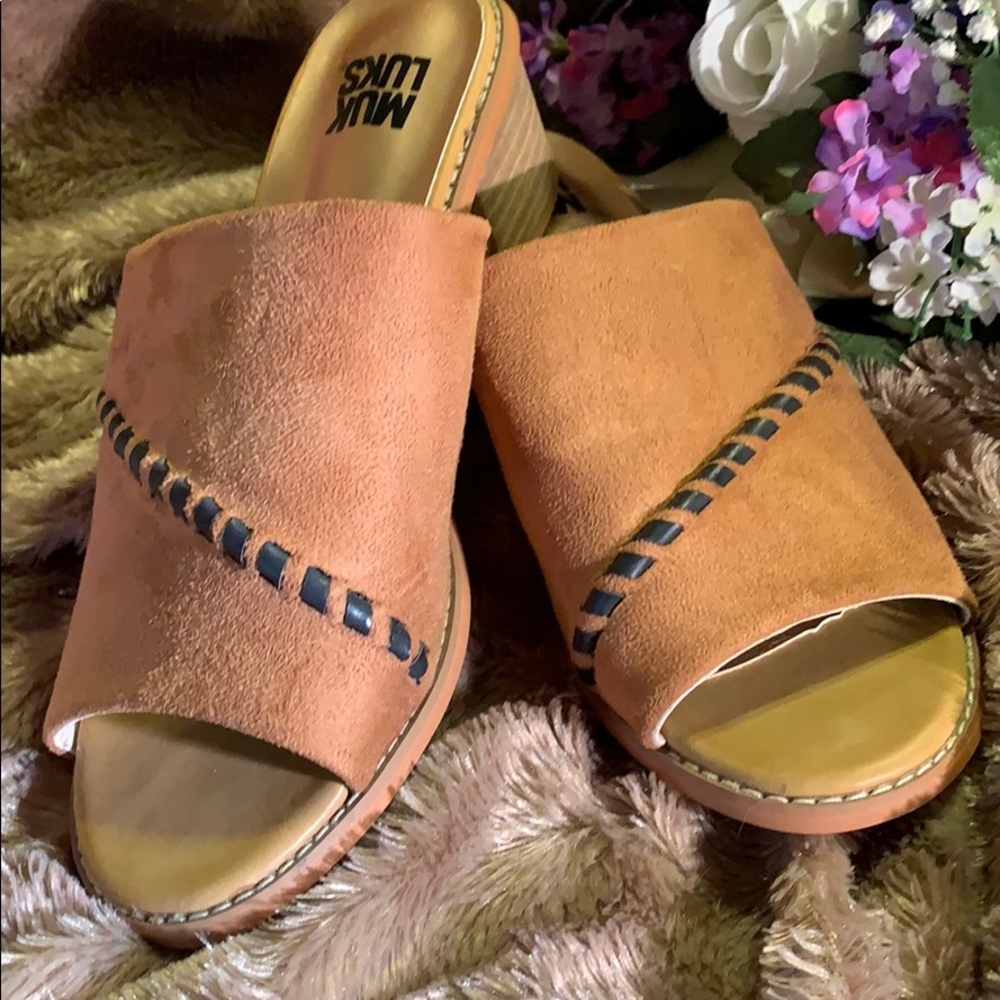 Muk Luks slides in faux suede. NWT
